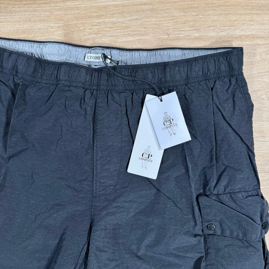 CP Company Flatt Nylon Cargo Lens Swim Shorts in Black Castmark