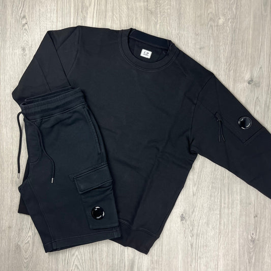 CP Company Raised Fleece Tracksuit - Black Castmark
