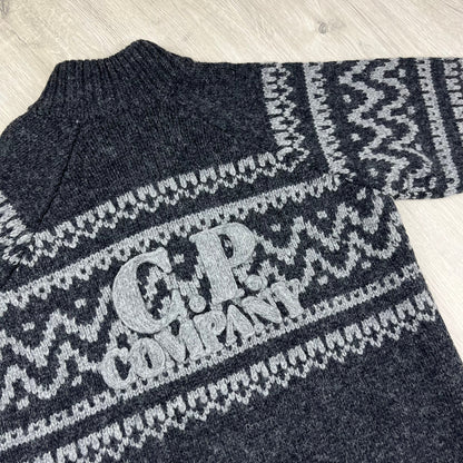 CP Company Jacquard Wool Fleece - Black Castmark
