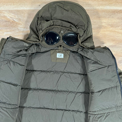 CP Company Chrome-R Goggle Down Jacket in Ivy Green Castmark