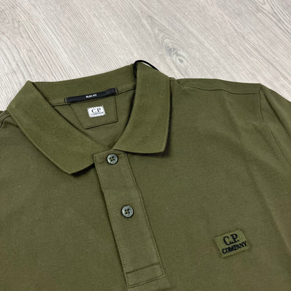 CP Company Piquet Polo Shirt - Ivy Green Castmark