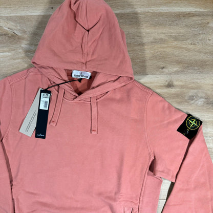 Stone Island Brushed Cotton Pullover Hoodie in Orange Castmark