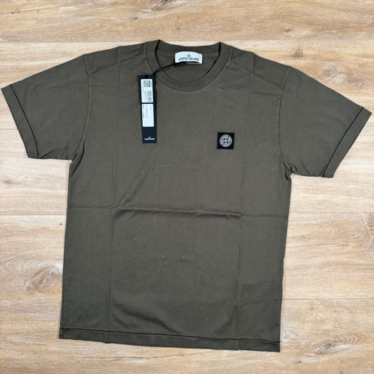 Stone Island Patch Logo T-Shirt in Military Green Castmark