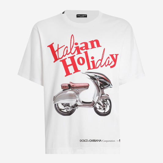 Dolce & Gabbana Cotton Vespa Print T-Shirt