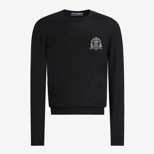 Dolce & Gabbana Virgin Wool Heraldic Tassel Patch Knitwear