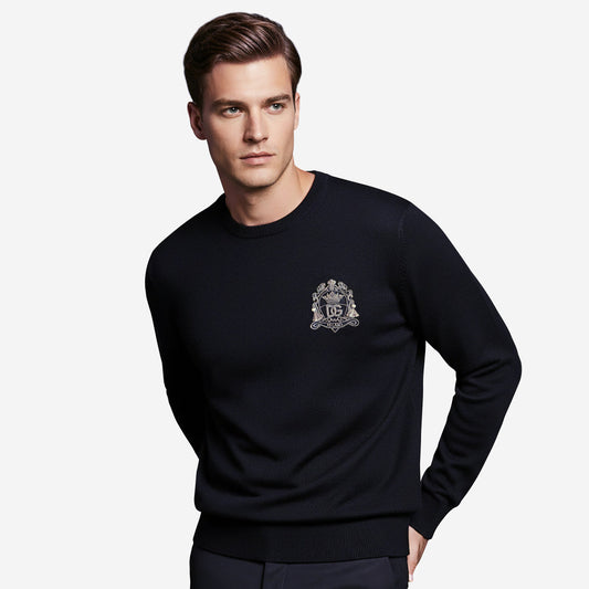 Dolce & Gabbana Virgin Wool Heraldic Tassel Patch Knitwear