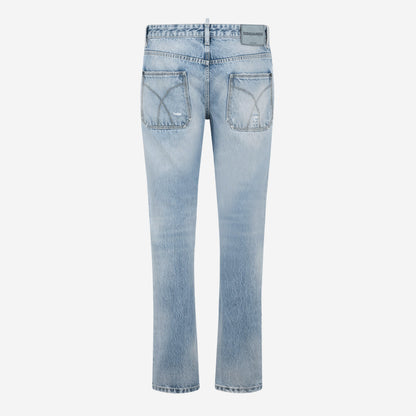 DSquared2 Light Diagonale Wash Teddy Jeans