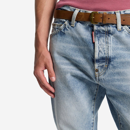 DSquared2 Light Diagonale Wash Teddy Jeans