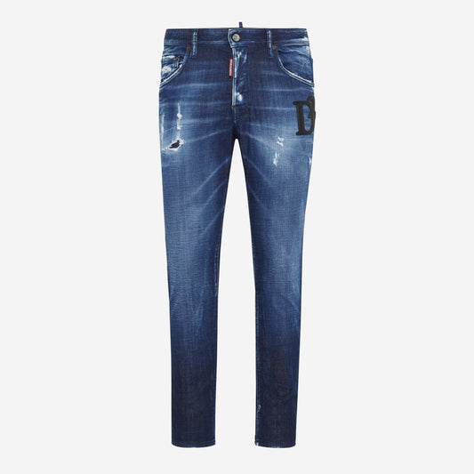 DSquared2 Dark Midnight Blue Wash Skater Jeans