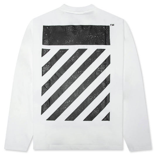 Core Diagonal L/S Tee - White