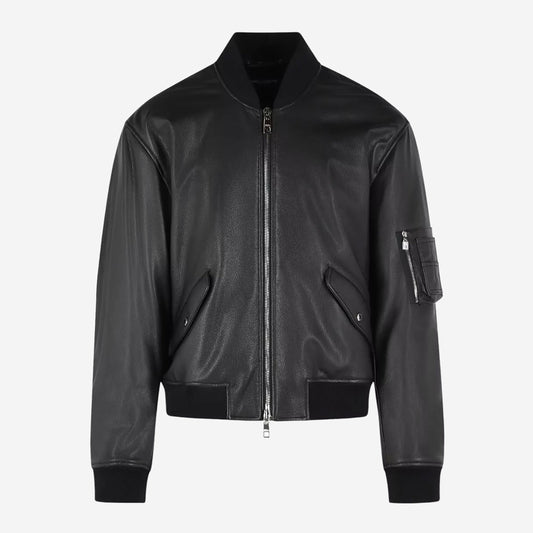 Dolce & Gabbana Leather Bomber Jacket
