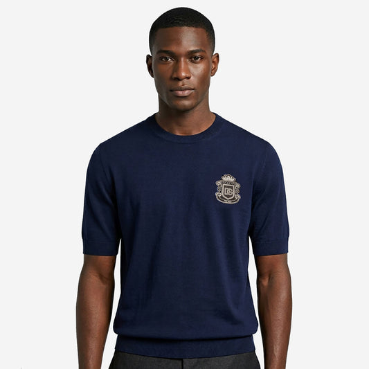 Dolce & Gabbana Heraldic Cotton Knitwear T-Shirt