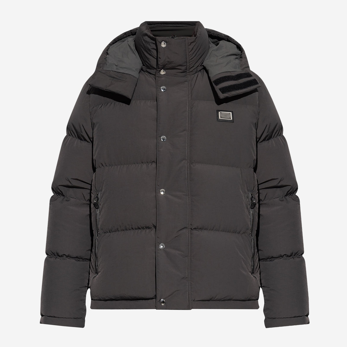 Dolce & Gabbana Hooded Plaque Puffa Jacket
