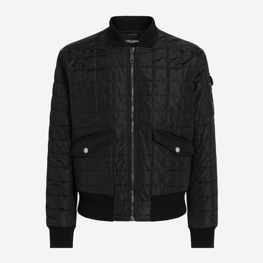 Dolce & Gabbana Plaque Quilted Bomber Jacket