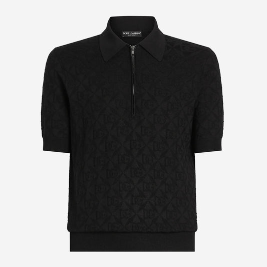 Dolce & Gabbana Silk Zip Polo Knitwear