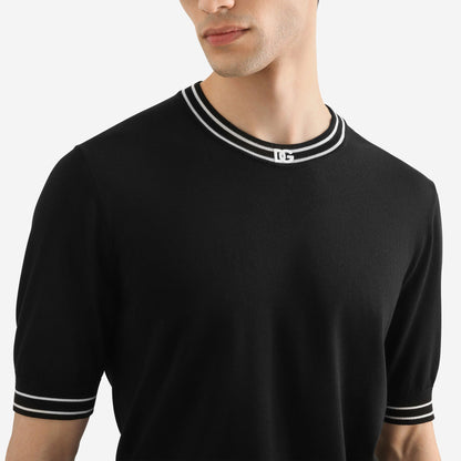 Dolce & Gabbana Silk Knit Short Sleeve Silk Pullover