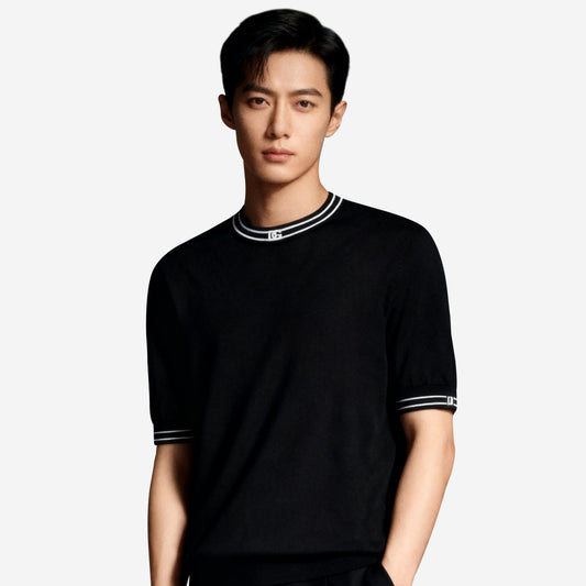 Dolce & Gabbana Silk Knit Short Sleeve Silk Pullover