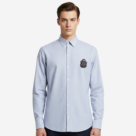 Dolce & Gabbana Heraldic Patch Striped Martini Shirt