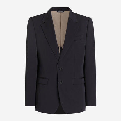 Dolce & Gabbana Single-Breasted Taormina Wool Canvas Jacket