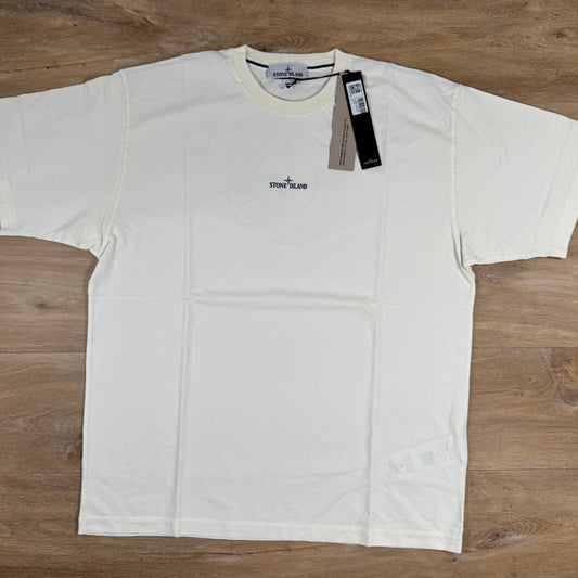 Stone Island Organic Cotton Compass Camo T-Shirt in Ivory Castmark