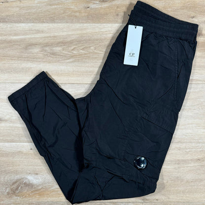 CP Company Chrome Nylon Cargo Pants in Black Castmark