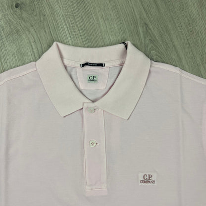 CP Company Piquet Polo Shirt - Pink Castmark
