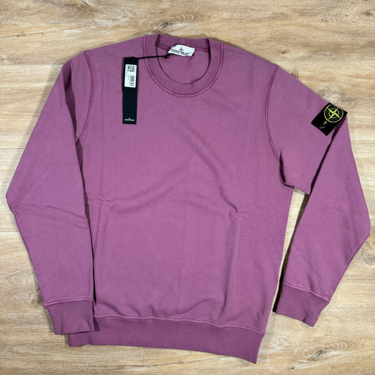 Stone Island Garment Dyed Crewneck Sweatshirt in Onion Rose Castmark
