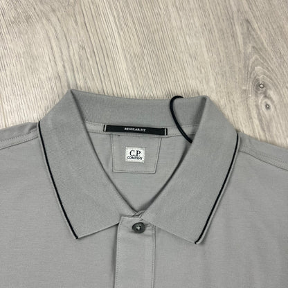 CP Company Piquet Polo Shirt - Drizzle Castmark