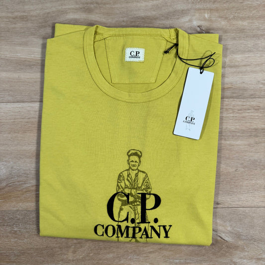 CP Company 1020 British Sailor T-Shirt in Cress Green - Yellow Castmark