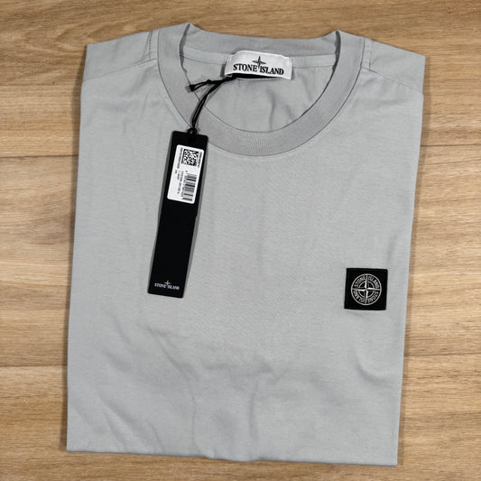 Stone Island Patch Logo T-Shirt in Pearl Grey Castmark
