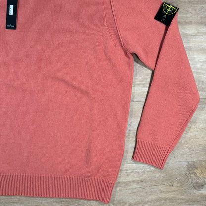 Stone Island Lambswool Crewneck Sweatshirt in Orange Castmark