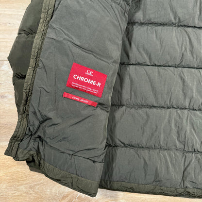 CP Company Chrome-R Goggle Down Jacket in Ivy Green Castmark