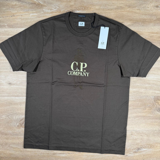 CP Company 30/2 Mercerized Jersey Twisted British Sailor T-Shirt in Ivy Green Castmark
