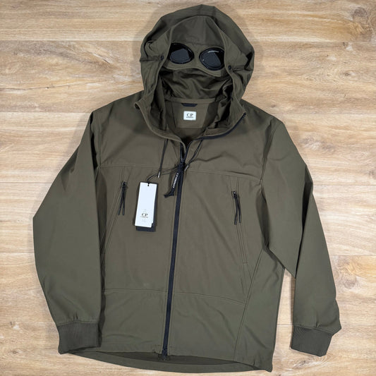 CP Company Shell-R Goggle Jacket in Ivy Green Castmark