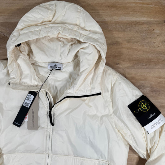 Stone Island Crinkle Reps NY Padded Jacket in Ivory Castmark