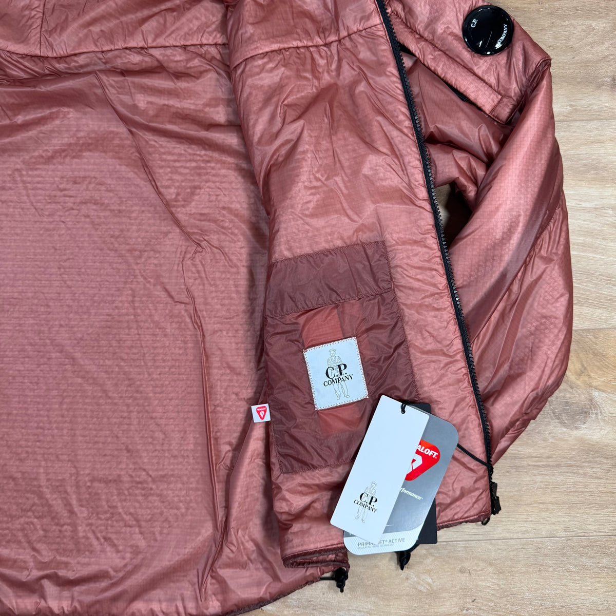 CP Company Nada Shell Primaloft Lens Jacket in Canyon Clay - Pink Castmark