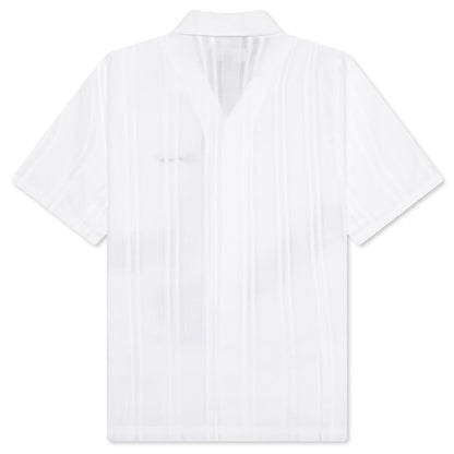 Embroidered Bowling Shirt - Antique White
