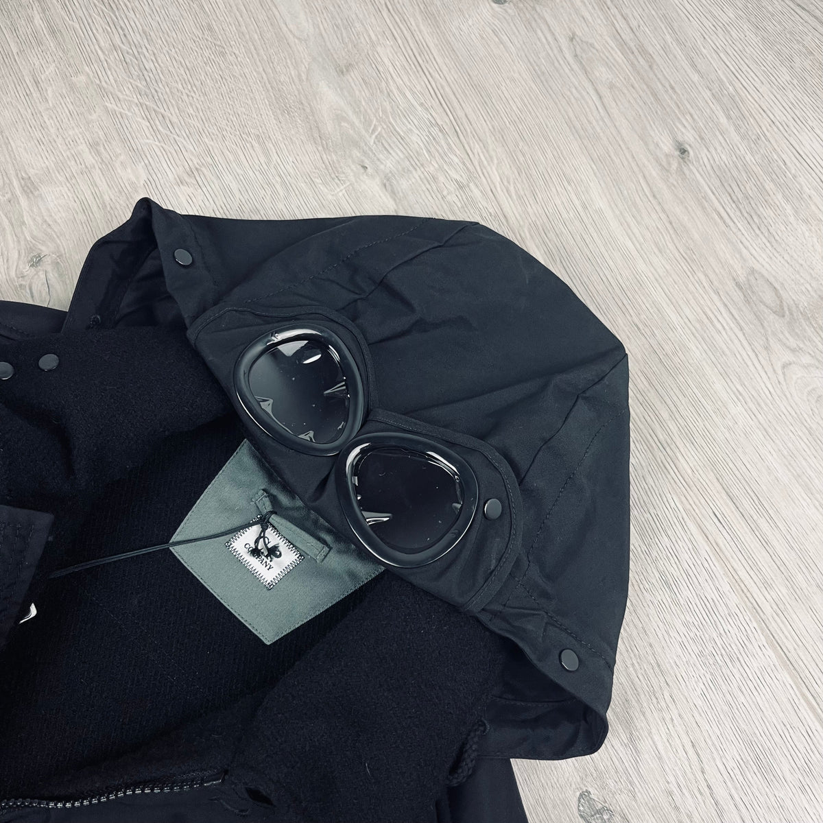 CP Company Duffel Goggle Jacket - Black Castmark