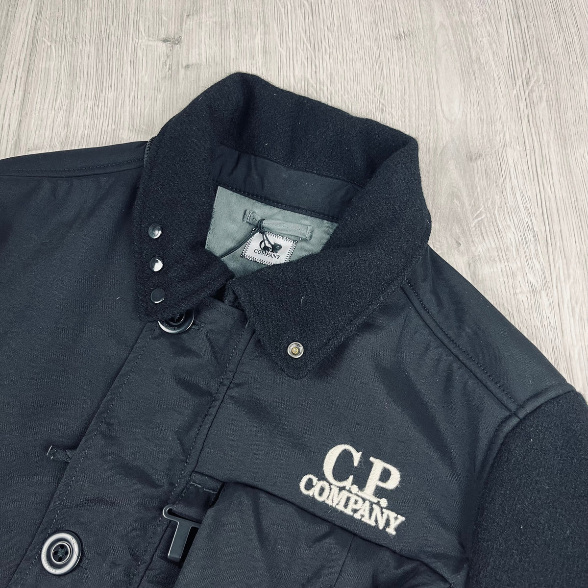 CP Company Duffel Goggle Jacket - Black Castmark