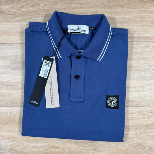 Stone Island Organic Cotton Pique Polo Shirt in Blue Marine Castmark