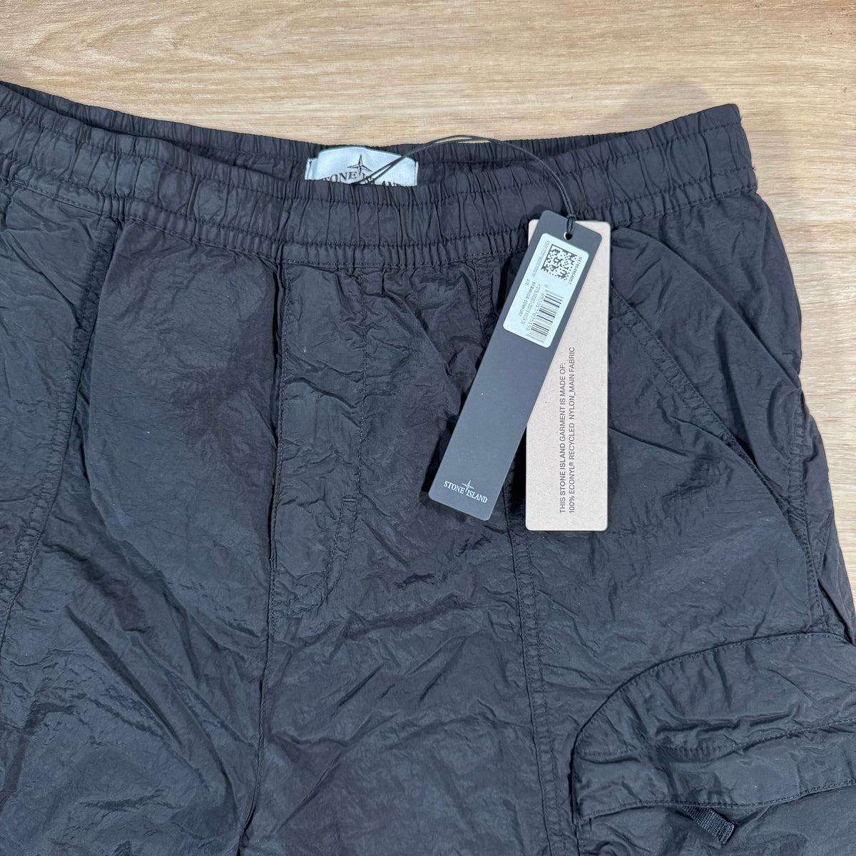 Stone Island Nylon Metal Bermuda Shorts in Black Castmark