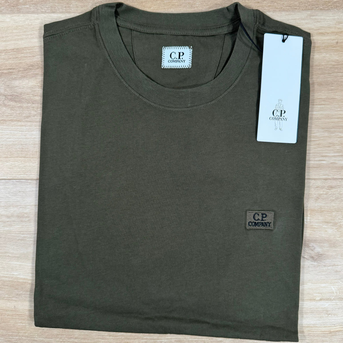 CP Company Logo Patch T-Shirt in Ivy Green Castmark