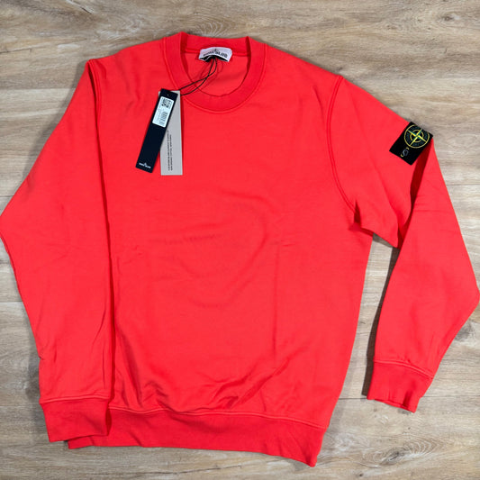 Stone Island Organic Cotton Fleece Sweatshirt in Papaya Castmark