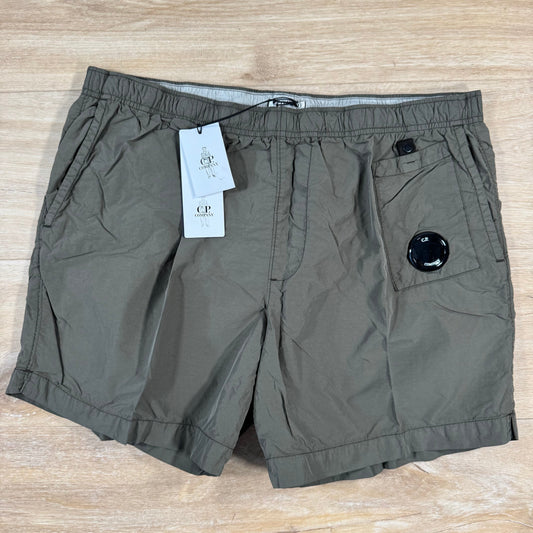 CP Company Flatt Nylon Lens Swim Shorts in Ivy Green Castmark