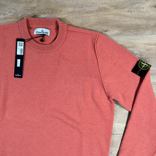 Stone Island Lambswool Crewneck Sweatshirt in Orange Castmark