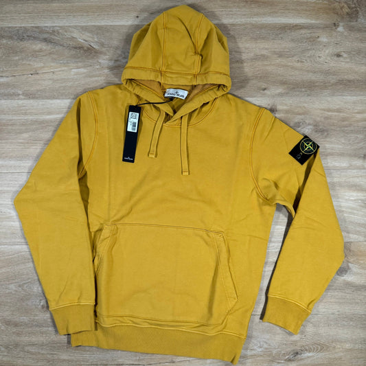 Stone Island Garment Dyed Pullover Hoodie in Mustard Castmark