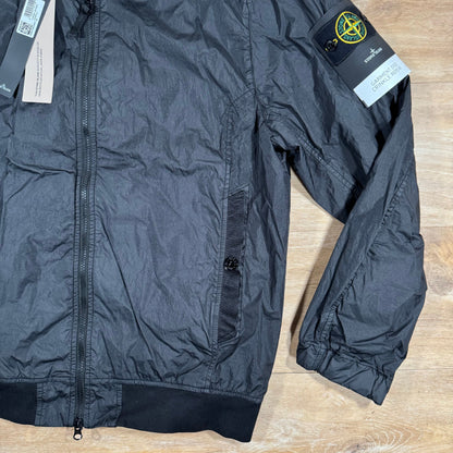 Stone Island Crinkle Reps R-NY Bomber Jacket in Black Castmark