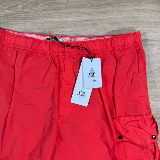 CP Company Flatt Nylon Cargo Lens Swim Shorts in Poinciana - Orange Castmark