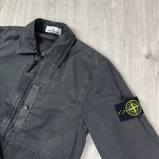 Stone Island Zip Overshirt - Charcoal Castmark