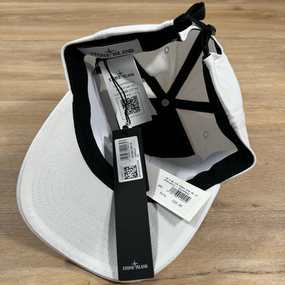 Stone Island Compass Logo Cap in White Castmark